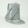 Жіночий шкіряний рюкзак B030103 срібло 