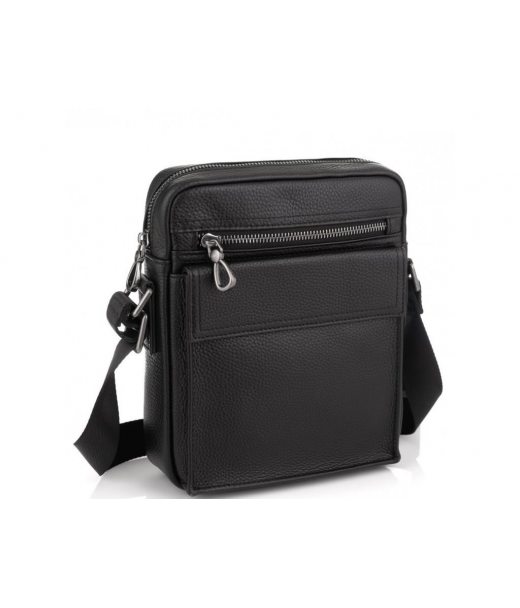 Черная кожаная сумка мужская Tiding Bag NM29-88079A Черная кожаная сумка мужская Tiding Bag NM29-88079A
