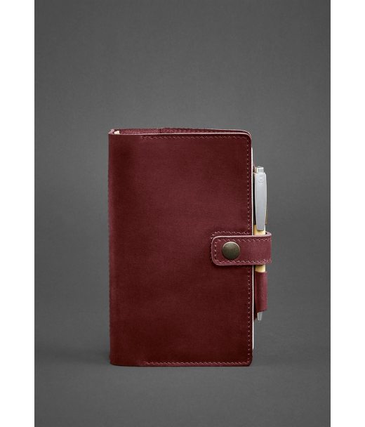 Шкіряний блокнот (Софт-бук) 4.0 бордовий Crazy Horse - BN-SB-4-vin-kr BlankNote