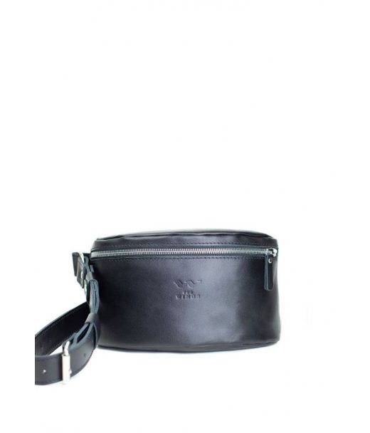 Кожаная поясная сумка черная - TW-BeltBag-black-ksr The Wings