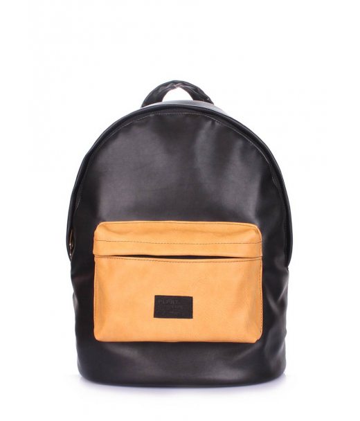 Рюкзак жіночий POOLPARTY (backpack-pu-black-orange)