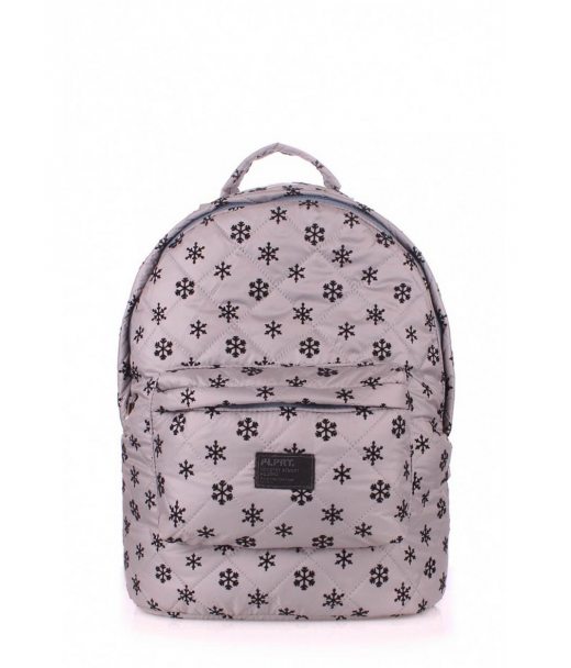 Рюкзак стеганый POOLPARTY (backpack-snowflakes-grey)