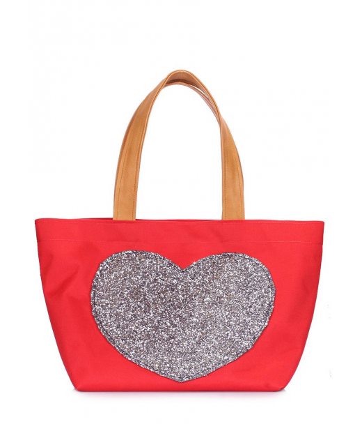 Сумка з глітером POOLPARTY Lovetote (lovetote-oxford-red)