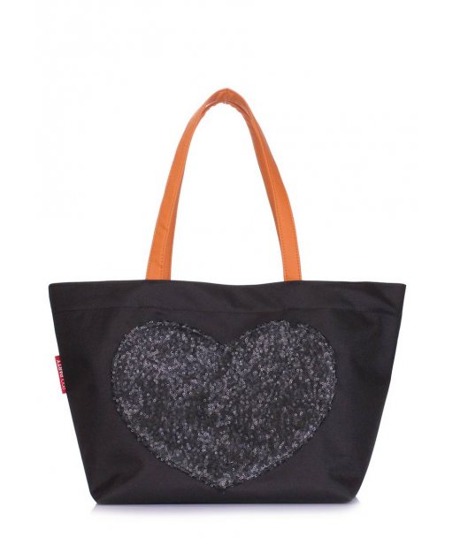 Сумка с глиттером POOLPARTY Lovetote (lovetote-oxford-black)