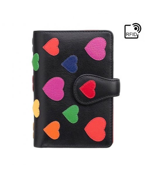 Кошелек женский Visconti LV4 Crush c RFID (Black-Multi Love) Кошелек женский Visconti LV4 Crush c RFID (Black-Multi Love)