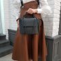 Сумка женская "Керри" натуральная кожа, черная матовая с тиснением венето