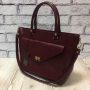 Сумка женская "Бона" натуральная кожа, бургунди матовая с рептилией