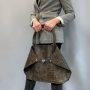 Женская сумка "Флай" натуральная кожа, коричневая под крокодила