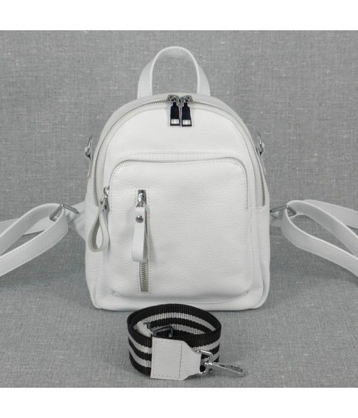 Жіночий шкіряний рюкзак B070105-white білий