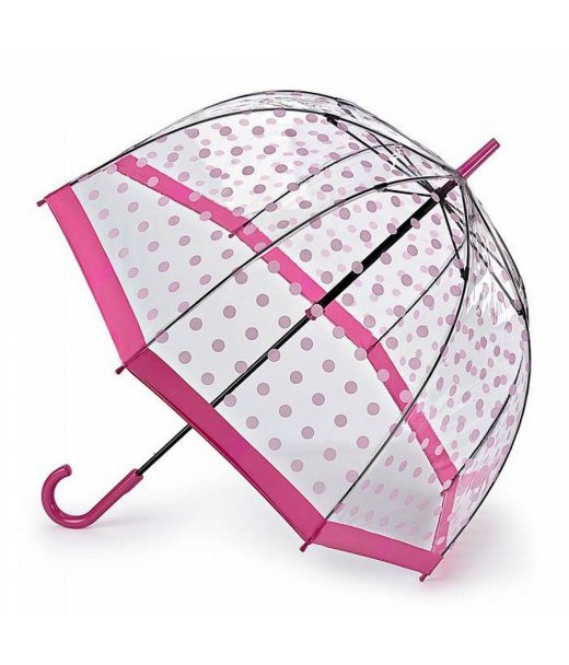 Зонт-трость женский Fulton Birdcage-2 L042 Pink Polka (Розовый горох)