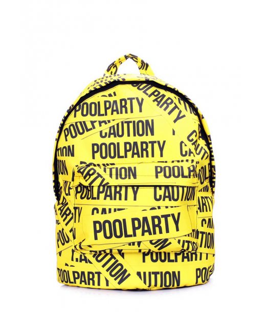 Рюкзак POOLPARTY з принтом CAUTION (backpack-tape)