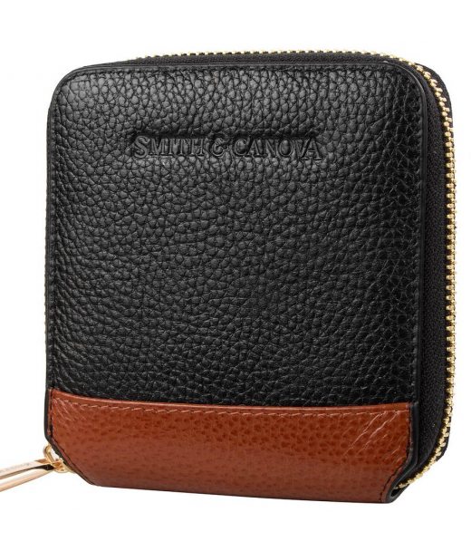 Кошелек женский кожаный SMITH&CANOVA FUL-26803-black-tan