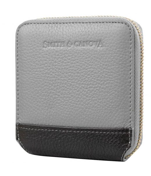 Шкіряний жіночий гаманець SMITH&CANOVA FUL-26803-grey-dkgry