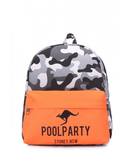 Рюкзак женский POOLPARTY Mini камуфляжный (mini-camo-orange)