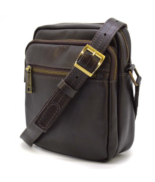 Чоловіча шкіряна сумка через коричневе плече GC-8086-3md TARWA