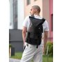 Мужской рюкзак ролл Sambag унисекс RollTop Milton черный с клапаном