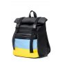 Женский рюкзак ролл Sambag RollTop LTH черный с флагом Украины