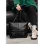 Жіноча велика сумка строчена Sambag Leoma чорна