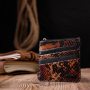 Стильный картхолдер из натуральной кожи с тиснением под змею KARYA 21208 Разноцветный