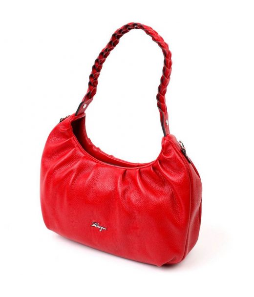 Яскрава жіноча сумка багет KARYA 20837 шкіряна Червоний