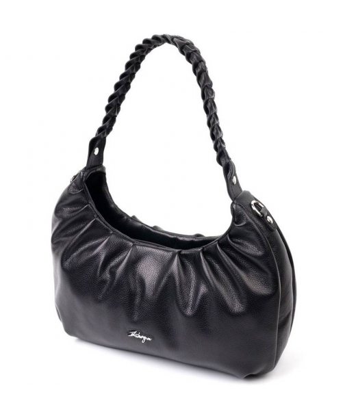 Якісна жіноча сумка багет KARYA 20838 шкіряна Чорний