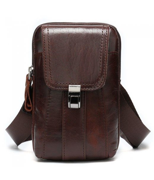 Сумка компактна чоловіча шкіряна Vintage 14938 Коричнева