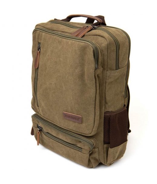 Рюкзак текстильний дорожній унісекс на два відділення Vintage 20612 Зелений