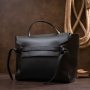 Сумка з клапаном із шкірзамінника Vintage sale_14949 Чорна