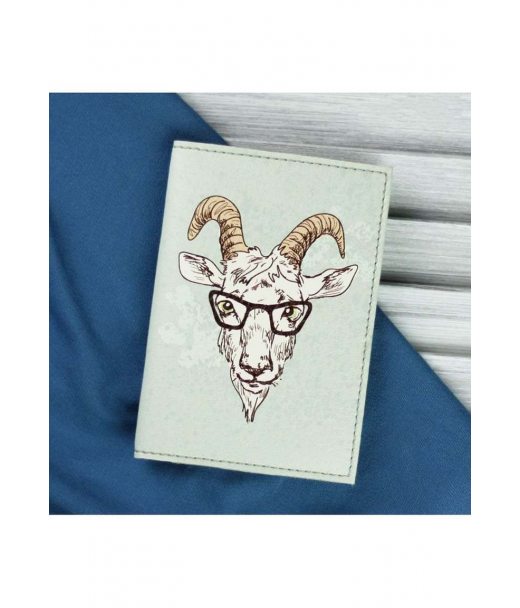 Обложка для паспорта Hipster goat + блокнотик BlankNote