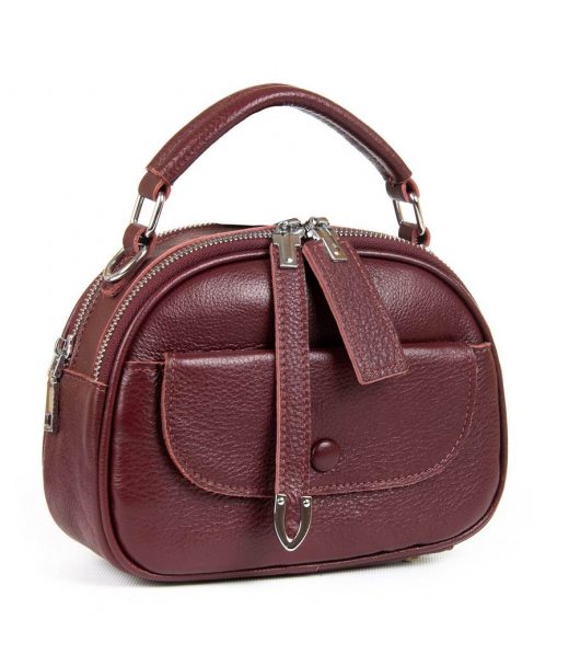 Сумка Женская Классическая кожа PODIUM P12 8758-9 red-wine Podium