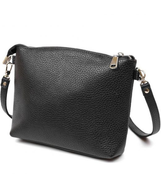 Жіноча сумка крос-боді з натуральної шкіри Shvigel 16341 Чорний Жіноча сумка крос-боді з натуральної шкіри Shvigel 16341 Чорний