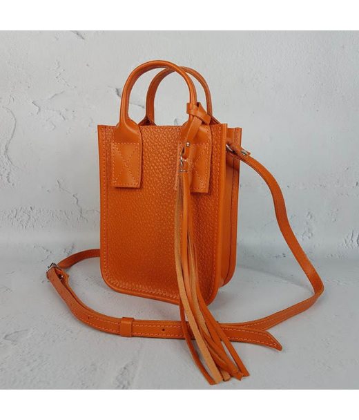 Сумка жіноча "Амелі"" натуральна шкіра, помаранчева з тисненням перли Сумка жіноча "Амелі"" натуральна шкіра, помаранчева з тисненням перли