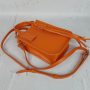 Сумка женская "Амели"" натуральная кожа, оранжевая с тиснением жемчуг