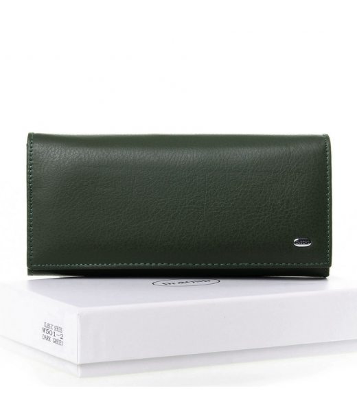 Кожаный кошелек женский зеленый DR. BOND W501-2 dark-green