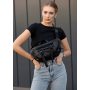 Большая женская сумка бананка Sambag DynamicDart черная