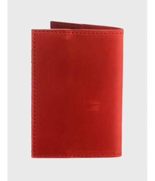Кожаная обложка на паспорт Красный Dekey (6987)