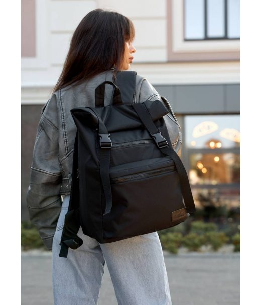 Жіночий рюкзак ролл Sambag  RollTop Zard чорний оксфорд