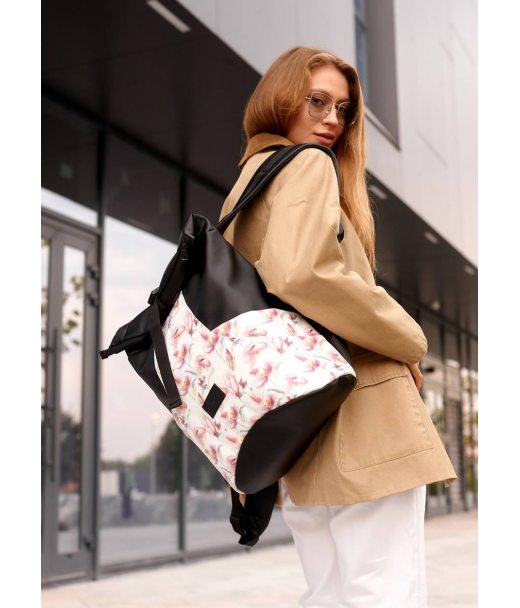 Женский рюкзак ролл Sambag  RollTop X  принт "Flowers"