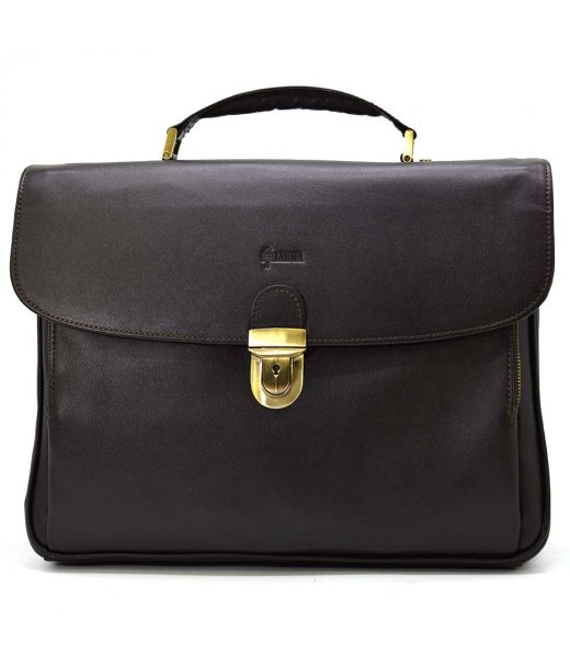 Кожаный мужской портфель на два отделения TARWA GC-2067-4lx коричневый