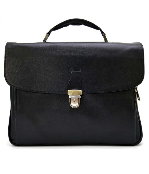 Кожаный мужской портфель на два отделения TARWA GA-2067-4lx черный