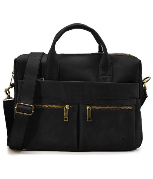 Мужская черная кожаная сумка для ноутбука RA-7122-3md TARWA