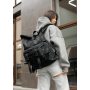 Жіночий рюкзак ролл Sambag  RollTop Double чорний принт