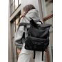 Женский рюкзак ролл Sambag  RollTop Double тканевый черный