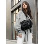 Большая женская поясная сумка бананка Sambag DynamicDart черная тканевая