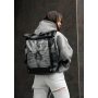 Женский рюкзак Sambag RollTop Hacking  черный принт "Girl"