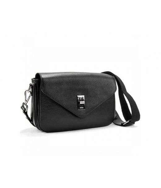Кросбоді шкіряне чорне на замку Firenze Italy F-IT-9555A