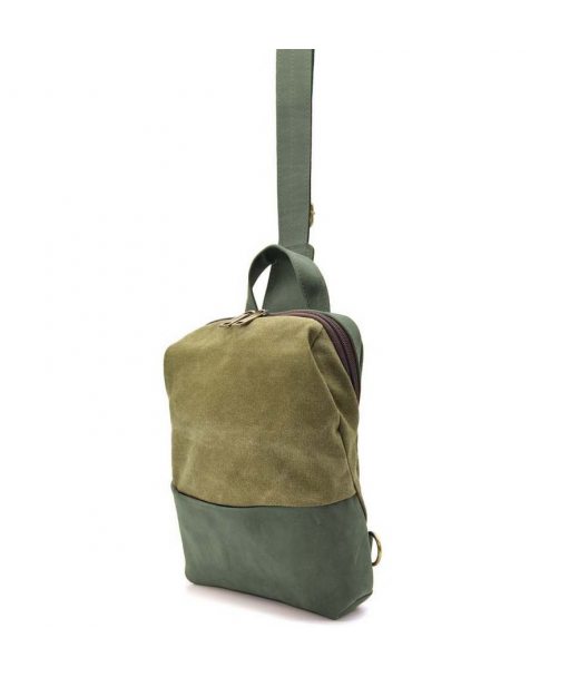 Слінг через плече, нагрудна сумка зі шкіри та канвасу TARWA REh-1905-3md
