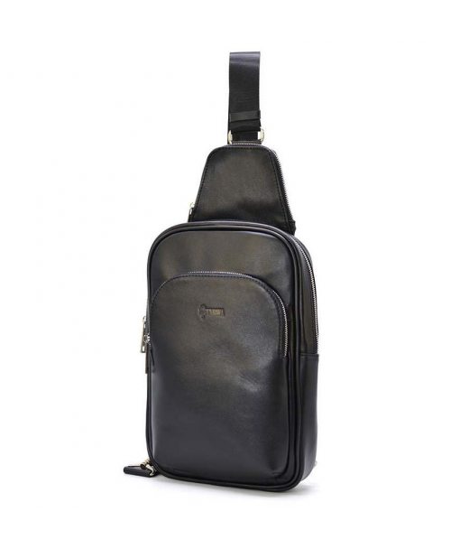 Люксовый слинг, кожаный рюкзак на одно плечо TARWA GA-0105-4lx