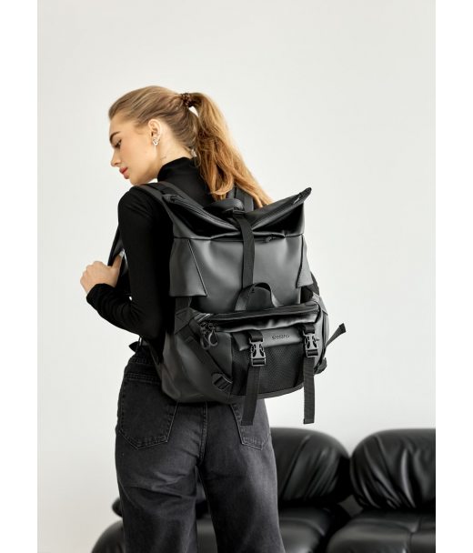 Женский рюкзак ролл Sambag RollTop Double черный