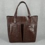 Сумка кожаная женская S020202-brown кайман коричневая